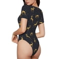 thumbnail image 3 of The Xecao Christmas Deers Women's Crew Neck Body Suit, a short-sleeved bodysuit and basic swimsuit, both comfort and style for dating and daily life, 3 of 9