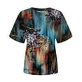 thumbnail image 4 of Giftesty Womens Plus Size Clearance Women's Summer Loose Printing Short Sleeve Crew-Neck T-Shirt Casual Tee Tops, 4 of 5