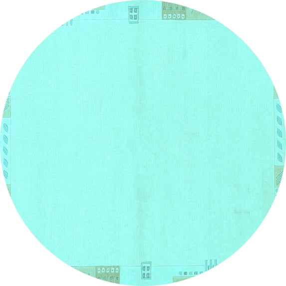 Ahgly Company Indoor Round Solid Light Blue Modern Area Rugs, 5' Round