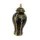 thumbnail image 2 of Jarrón de cerámica de porcelana con forma de tarro de jengibre, colección artesanal, adorno de escritorio para mesa S Negro, 2 of 9