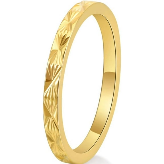 2mm Stainless Steel Classical Simple Plain Sunshine Style Stackable Wedding Band Promise Ring