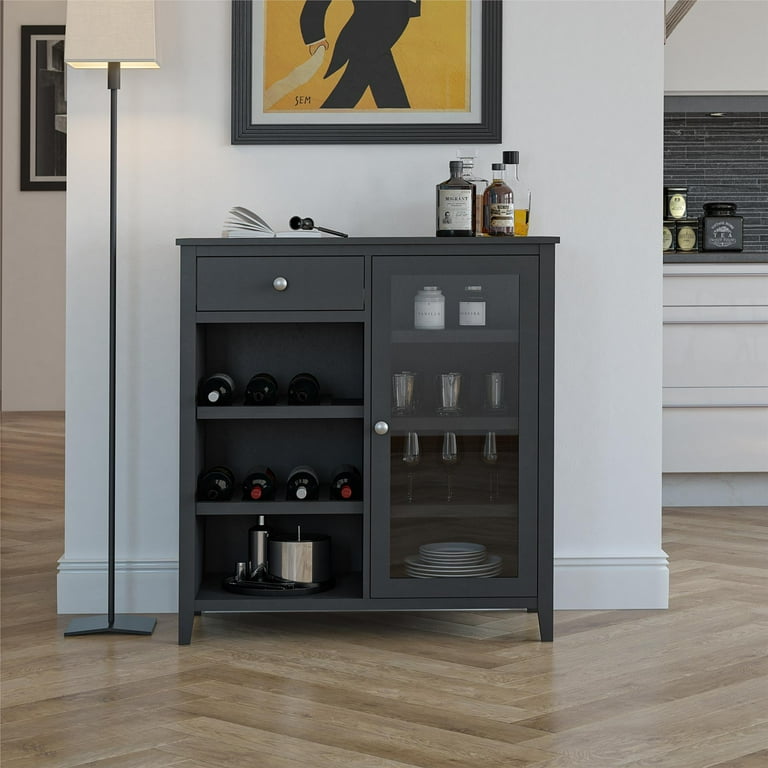 Black bar cabinet with fridge new arrivals