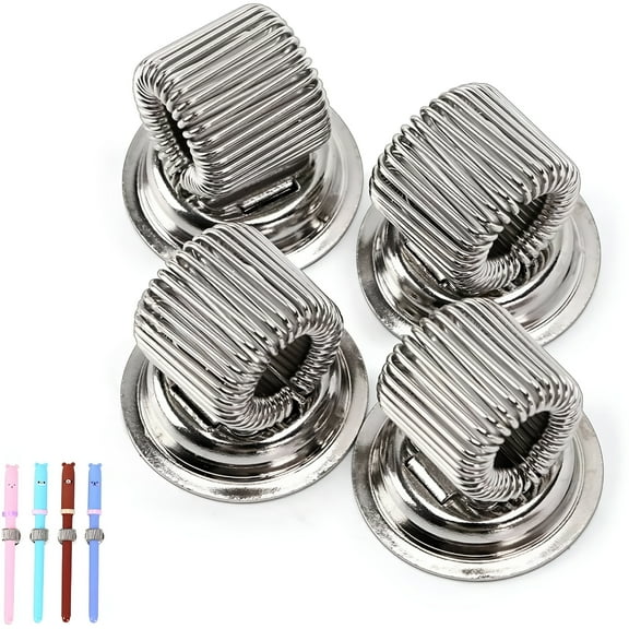 LAMIRO Stainless Steel Magnetic Pen Holder Clips- Magnetic Pen Clip Holder Fit Any Size Pens Magnetic Push Pins for Refrigerator Whiteboard Erase Board and Bulletin Board Map (4pcs)