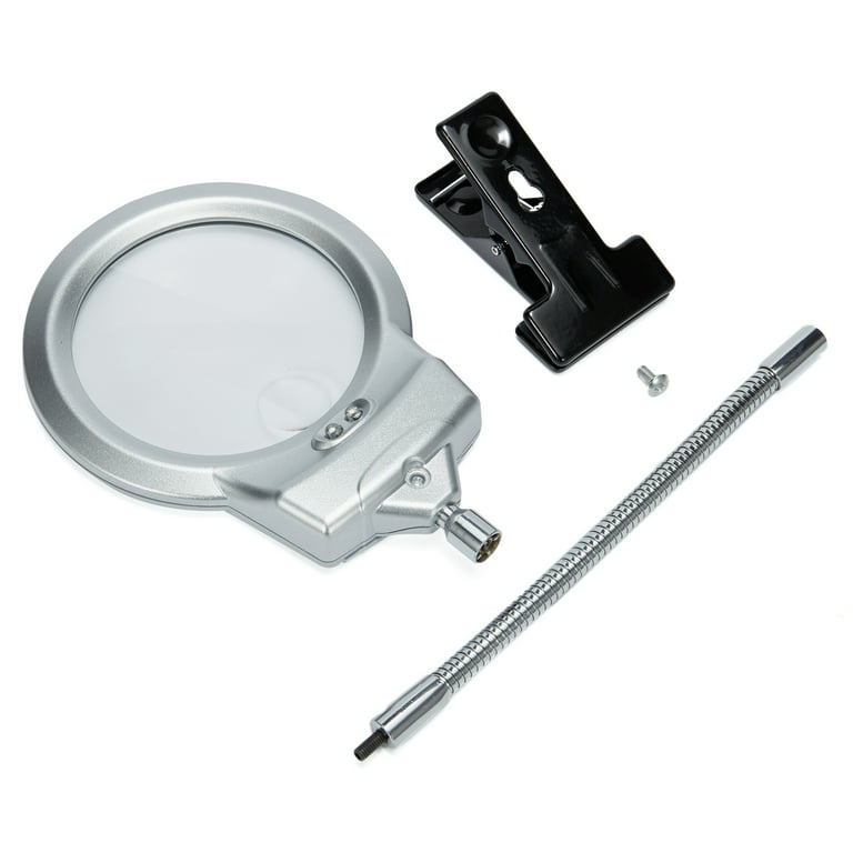 Desk Table Clamp Mount Top Magnifier LED Light Magnifying Diamond