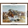 thumbnail image 5 of Art.com Bronc to Breakfast Giclee Print by Charles Marion Russell, Brown Frame Wall Art, 29" x 23", 5 of 5