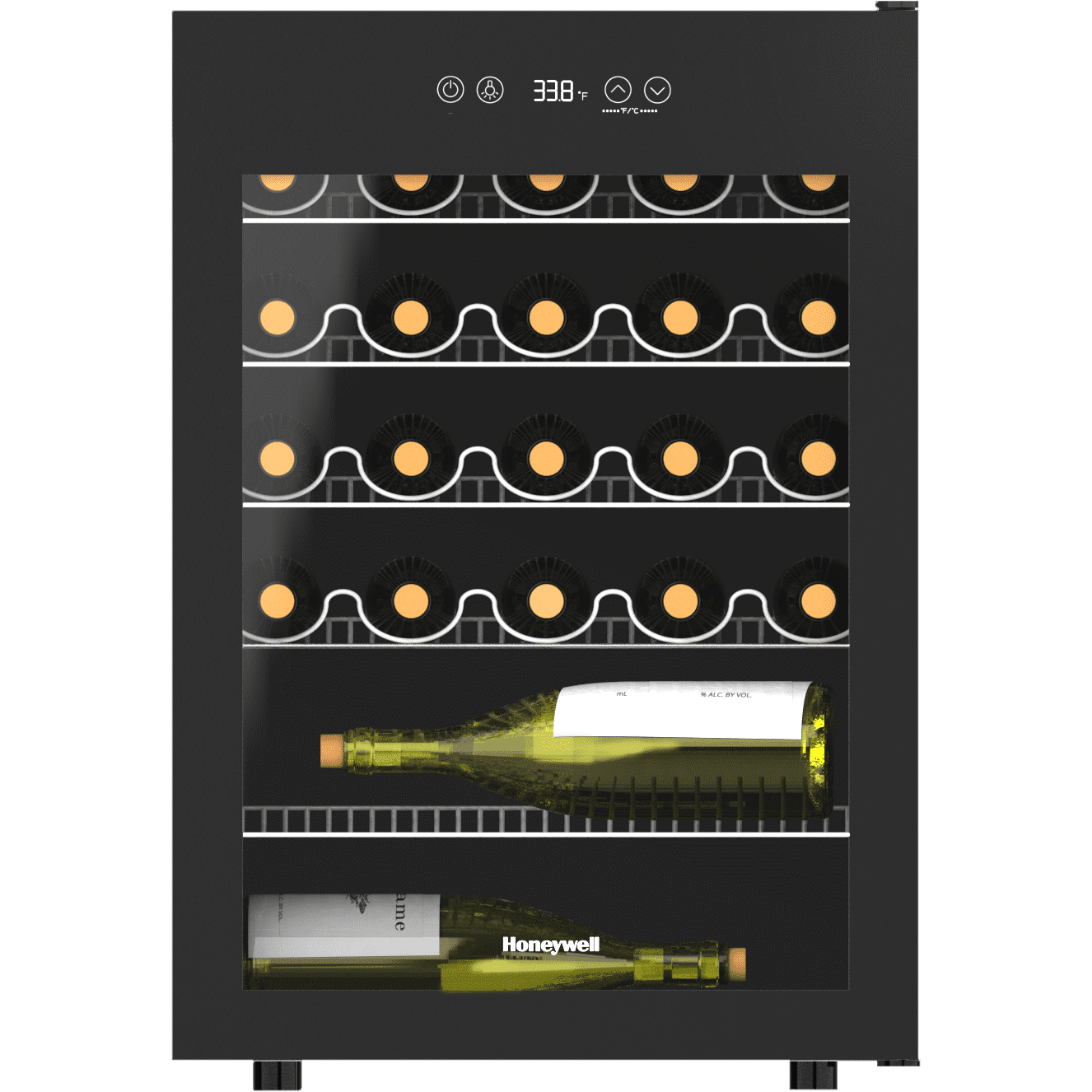 Honeywell 18.9 in. 24Bottle Wine Cooler and 24Can Beverage Cooler in Black with Digital