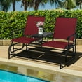 thumbnail image 4 of 2 Person Outdoor Patio Double Glider Chair Loveseat Rocking Wine, 4 of 11