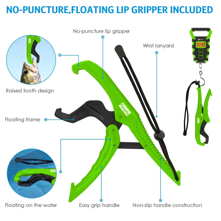 Portable Fish Gripper Scales with Measuring Tape