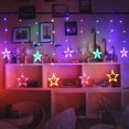 thumbnail image 1 of 2M Hada romántica estrella Led cortina cadena luz UE 220V Navidad guirnalda luz para boda fiesta vacaciones decoración Fokelyi CKCGV3GMW, 1 of 6