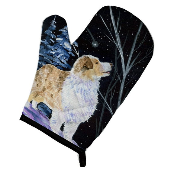 Starry Night Australian Shepherd Oven Mitt