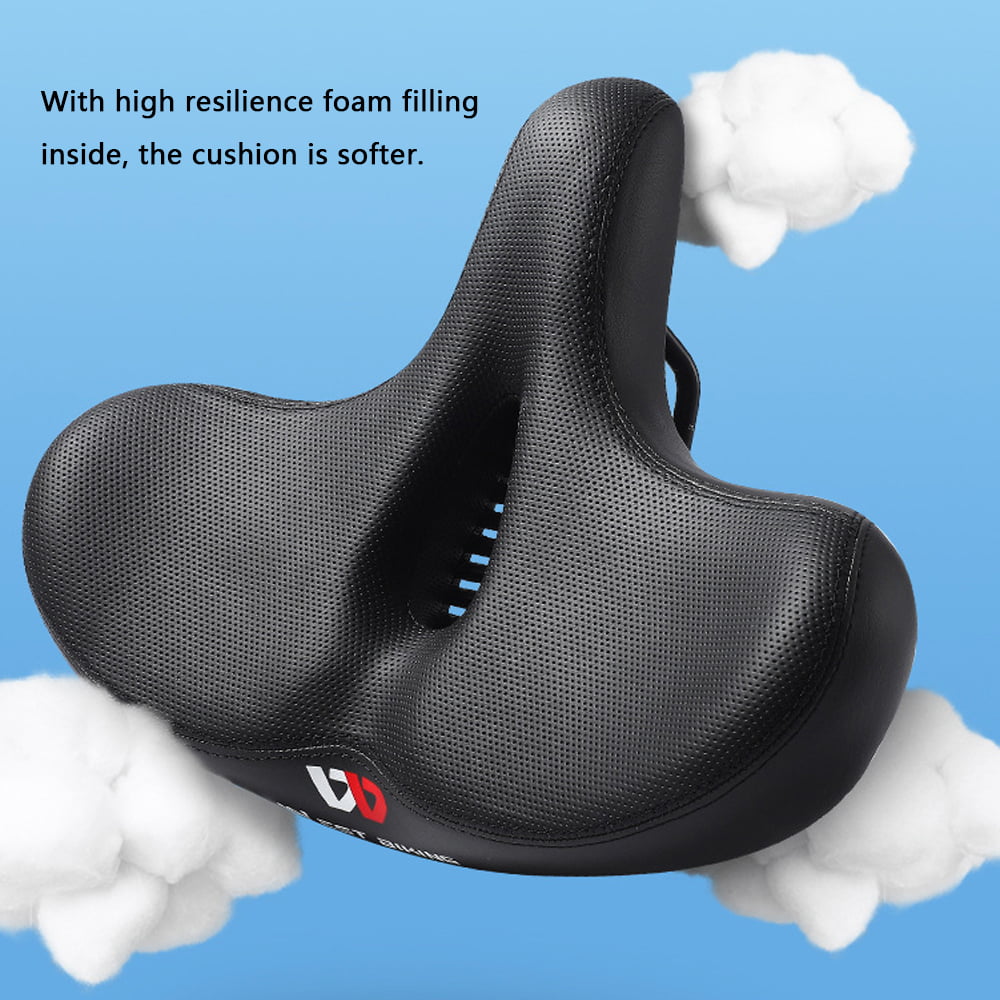 Details about   Bike Seat Padded Bicycle Saddle Cushion Comfortable Shock-Absorption Large Wide 