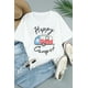 thumbnail image 2 of ABPHQTO Camiseta de cuello redondo con estampado de coche camper feliz blanco para mujer, 2 of 5