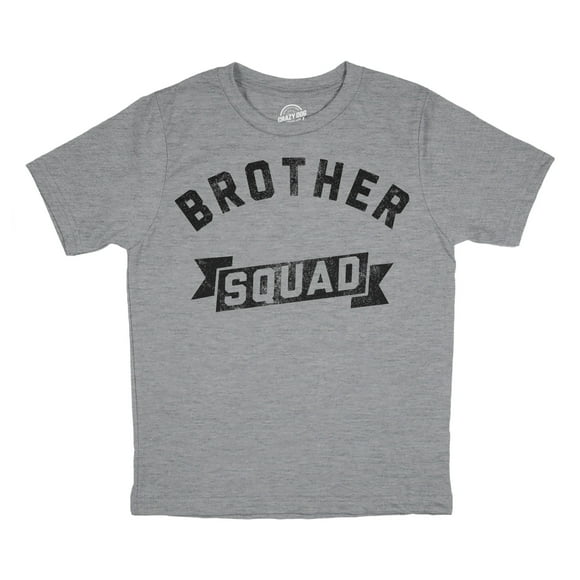 T-shirt d'Équipe Brother pour Jeunes, Drôle, Génial, Blague de Frère et Sœur, Tee pour Enfants (Gris Chiné Pâle - Équipe Brother) - m