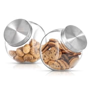 Brightware Glass Cookie Jars with Airtight Lids  76 oz  Set of 2