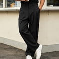 thumbnail image 5 of ShomPort Mens Dressy Pants Elastic Waist Straight Leg Loose Pleated Trousers Casual Business Officewear Pants, 5 of 9