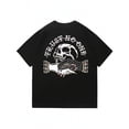 thumbnail image 2 of Men's Skull Trust No One Graphic T-Shirt Cotton Black Short Sleeve Crewneck Oversized, 2 of 9