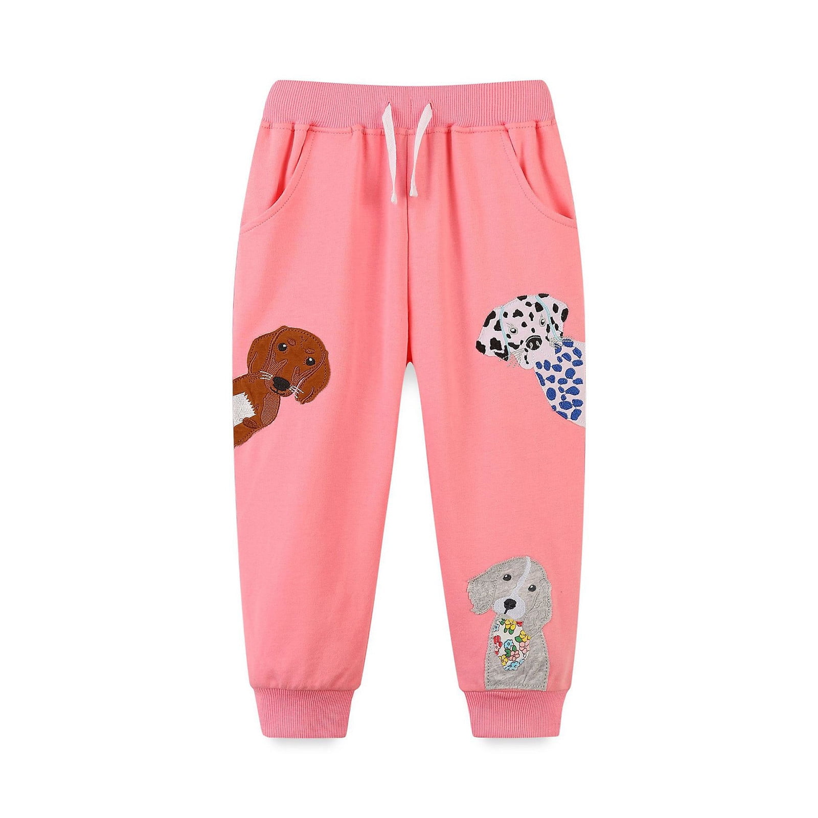 XDZJLR Pantalons pour Filles Dessin Animé Animal Rose Ample