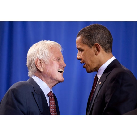 President Obama And Ted Kennedy At The Signing Of The Edward M. Kennedy Serve America Act Which Tripled The Size Of Americorps. April 21 2009. (Bswh20118352) History (36 x 24)