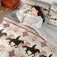 thumbnail image 5 of Homewish Rustic Cowgirl Cowboy Twin Bedding Sets 7-Piece, Vintage Wheat Western Aztec Bedding Comforter Set, Farmhouse Horse Shoes Reversible Sheet Sets, Ultra Soft Bedroom Decor, 5 of 8