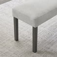 thumbnail image 4 of Miekor Furniture Luna Light Gray Fabric Upholstered 40" Bench with Dark Gray Wood Frame – Modern Entryway & Bedroom Seating No.3678, 4 of 5