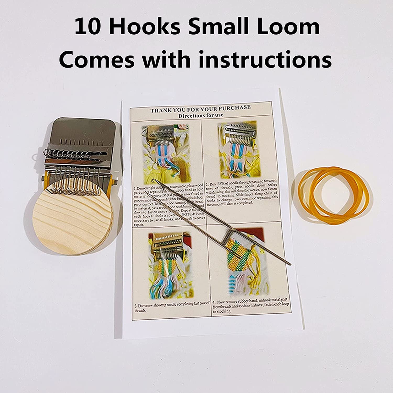 Beginners Wooden Loom Darning Machine Loom Socks and Clothes Quickly and Easily 28 Hooks Small Loom Speedweve Type Weave Tool Most Convenient Darning Loom for Mending Jeans 