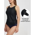 thumbnail image 6 of BALEAF Tankini Tops for Women High Neck Swim Top Modest Bathing Suit Top Long Tank Top for Swimming Black 44, 6 of 7