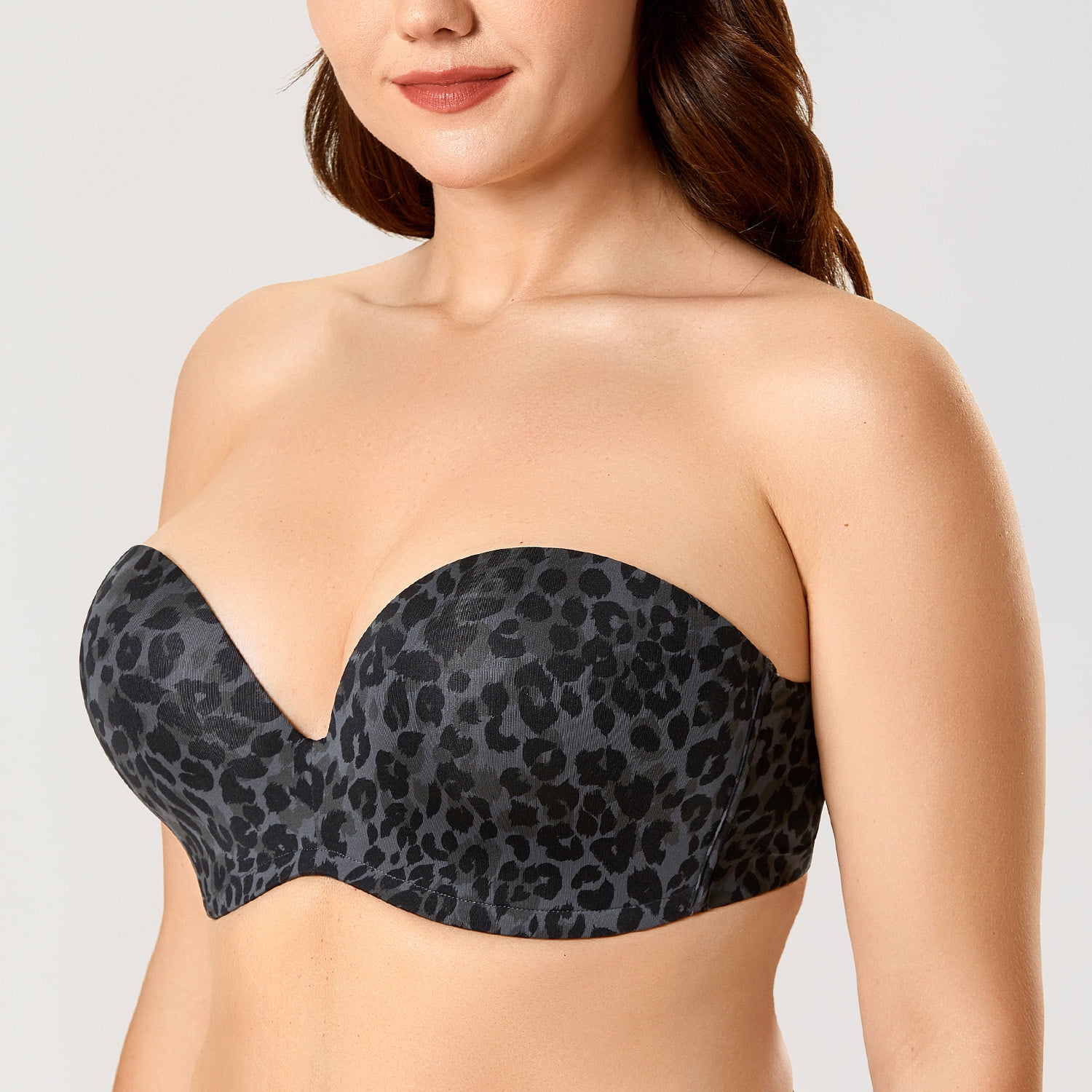 DELIMIRA Womens Slightly Lined Lift Support Invisible Seamless Plunge Strapless Bra 