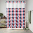 thumbnail image 6 of No Hook Shower Curtain with Built-in Rings - 4th of July Washable Waterproof Fabric Bathroom Curtains for Hotel,Rentals, Stall 48 X 72 Inch , Patriotic Stars Buffalo Check Plaid Red White Blue Summer, 6 of 9