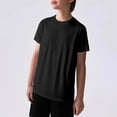 thumbnail image 2 of LYHaoo Boys Lightweight T Shirt Breathable Wicking Summer Cool Short Sleeve Top For Kids Comfortable Active Wear Comfort Stretch Sizes 3-4 Years Black, 2 of 4
