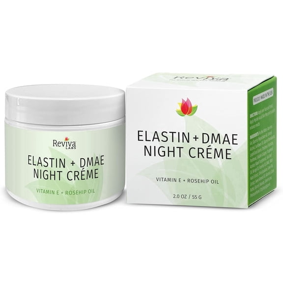 Reviva Labs Elastin and DMAE Firming Night Cream - Hydrating Facial Moisturizer for Women, 2 oz