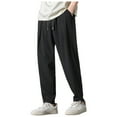 thumbnail image 4 of XINPING Summer Pants for Men Cotton Loose Modern Casual Pants Stretch Waist Travel Performance Jogging Trousers Pant, 4 of 7