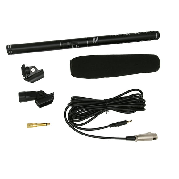 Interview Microphone, 36cm/14.2in Wired XLR Condenser Shotgun Microphone, Handheld Noise Reduction Interview Camera Mic For Recording, Speech, Stage, Reporter