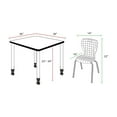 thumbnail image 6 of Regency Kee 36 in. Square Mobile Adjustable Classroom Table- Neo Walnut Top, Grey Base & 4 Andy 12 in. Blue Stack Chairs, 6 of 9