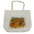 thumbnail image 1 of Italian Shopping Bag, Faded Historic Photo Italian Town with Old Traditional Buildings Retro, Eco-Friendly Reusable Bag for Groceries Beach and More, 15.5" X 14.5", Cream, by Ambesonne, 1 of 2