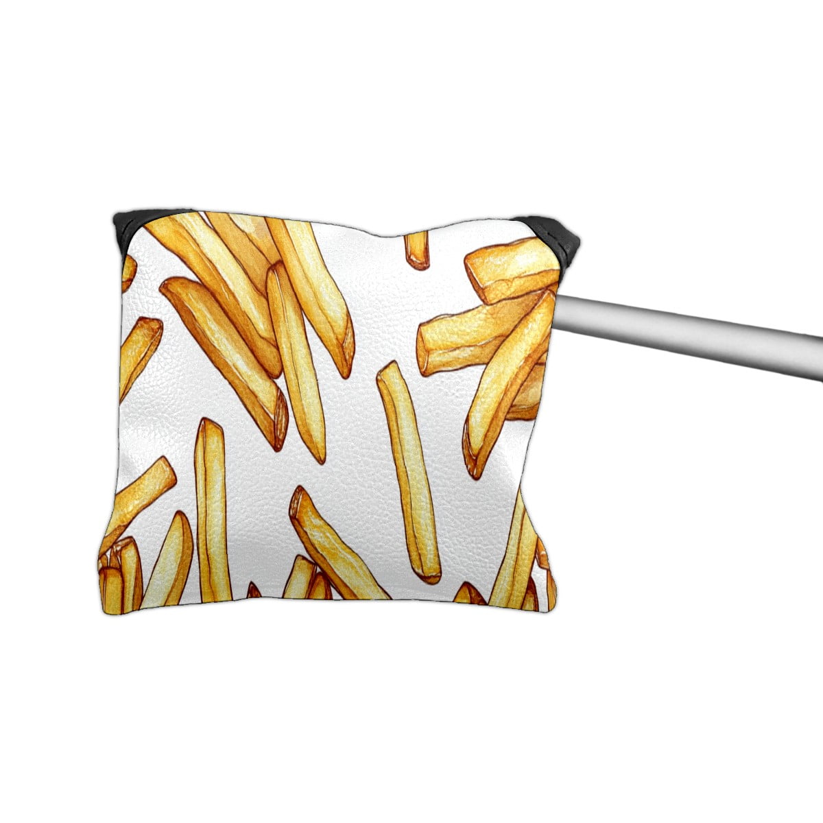 Golf Mallet Putter Cover Premium Leather Golf Putter Head Cover with Magnetic Closure Golf Cover for Men and Women French Fries Pattern