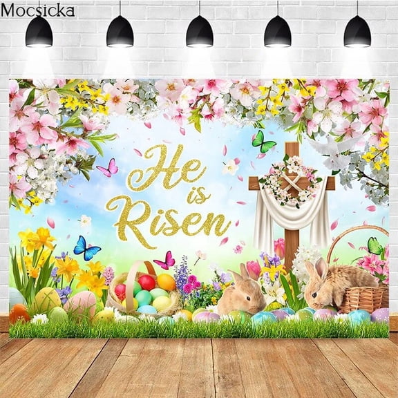 Spring Easter Photography Background Cross Decoration Props Child Portrait Photo Wallpaper Backdrop Banner