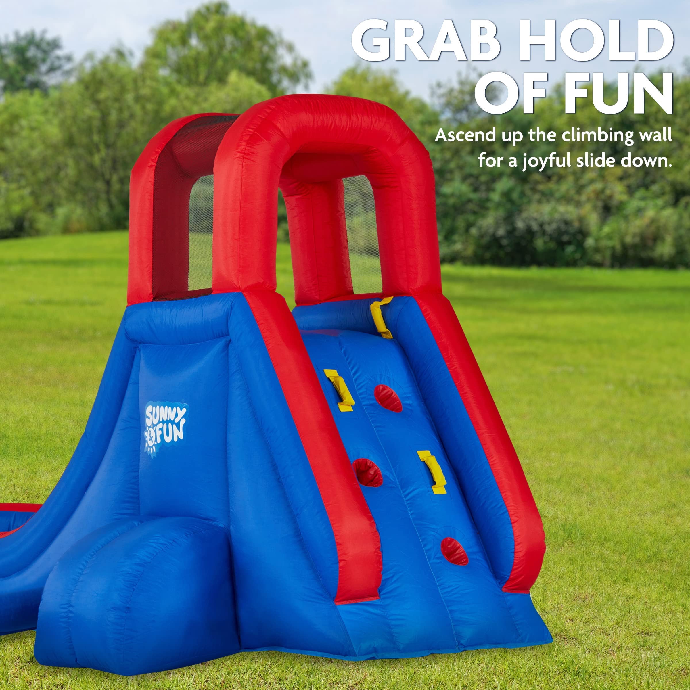 Sunny & Fun Inflatable Water Slide & Blow up Pool, Kids Water Park for Backyard