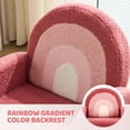 thumbnail image 6 of Ktaxon Kids Sofa with Wooden Frame, Teddy Velvet Toddler Accent Chair with Ombre Backrest, Curved Design for Playroom or Bedroom Red, 6 of 7