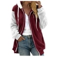 thumbnail image 1 of TQWQT Fleece Coats for Women  Faux Fur Jacket Coat Fuzzy Fleece Jacket Plus Size Zip Up Drawstring Sweatshirt Oversized Light Blue S, 1 of 6