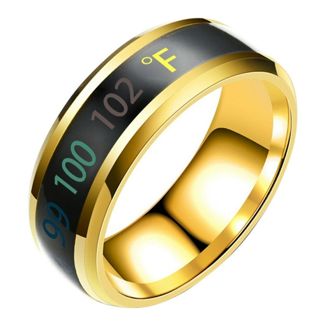 EeaseMX Anillo de moda para pareja con pantalla inteligente de temperatura (n.° 9)