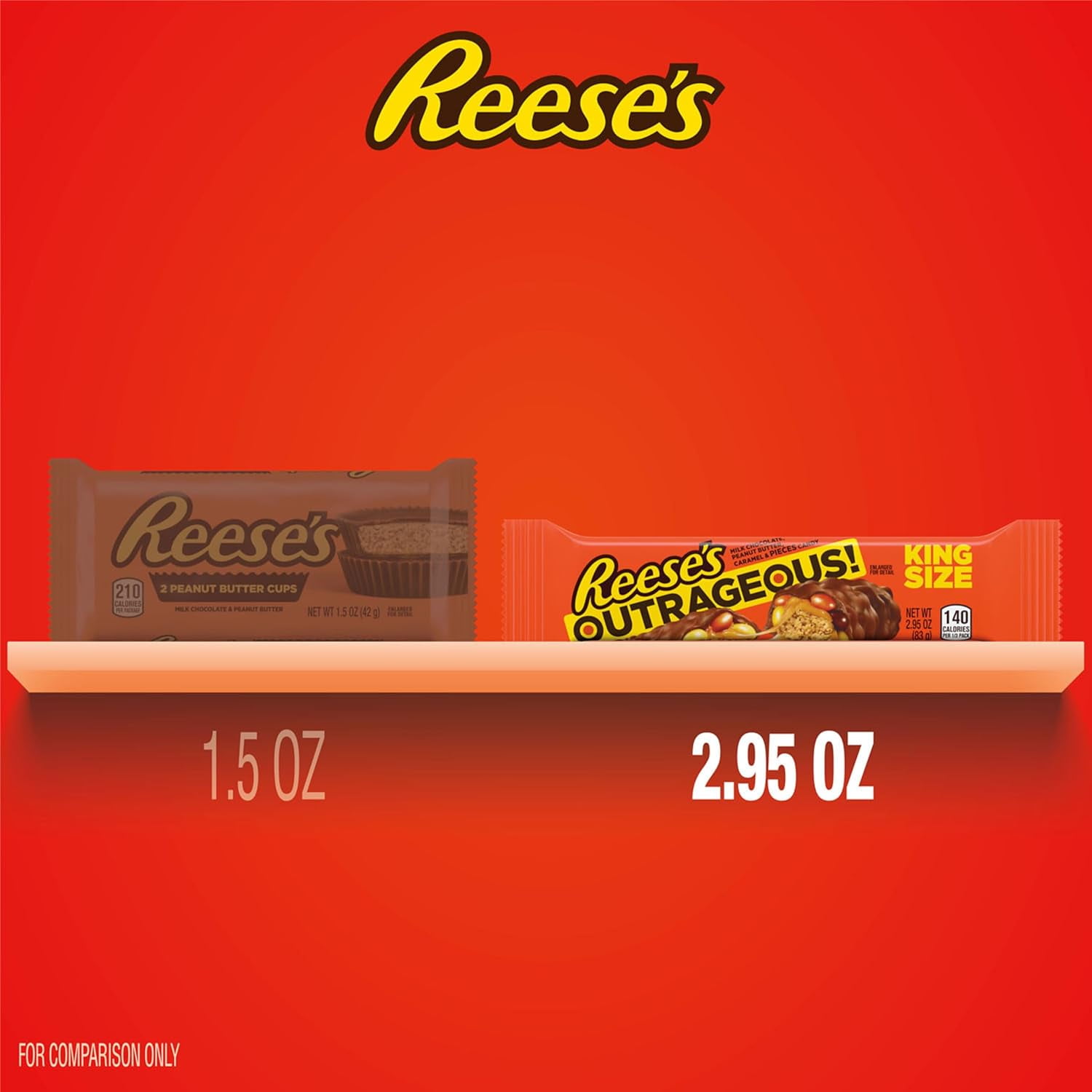 Reese's Outrageous w/Pieces, 18-Count, 2.95 oz
