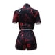 thumbnail image 5 of VISgogo, traje de 2 uds con pantalones para mujer, blusa con botones de solapa de manga corta estampada, pantalones cortos ajustados de cintura alta, ropa encantadora para mujer VISgogo  moda, 5 of 6
