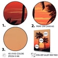 thumbnail image 3 of Designart "Sunset Under The Tangerine Twilight Palm Tree I" Palms & Palm Trees Floater Framed Canvas Wall Art, 3 of 5