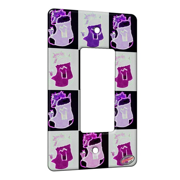 KuzmarK™ 1 Gang Rocker Wall Plate - Maine Coon Kitty and Mouse JOY Set Christmas Stocking Y Cat Electric Art by Denise Every