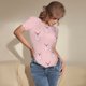 thumbnail image 3 of Balery Pig Polka Dot Body de cuello redondo de manga corta para mujer Tops de manga corta Tops básicos-X-Large, 3 of 7