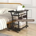 thumbnail image 4 of Costway 29.5" Mobile Computer Desk Rolling Laptop Cart with Pull-out Keyboard Tray & Shelf, 4 of 10