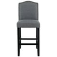 Fabric Upholstered Gray Counter Height Dining Chair with Nailhead Trim