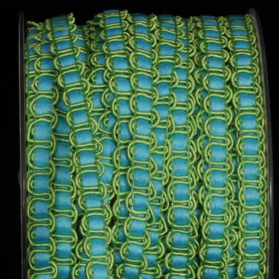 The Ribbon People Blue and Green Solid Wired Craft Ribbon 0.25" x 44 Yards