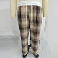 thumbnail image 4 of Gamivast Lounge Pants Men Baggy Straight Wide Leg Sweatpants with Pockets Comfortable Casual Elastic High Waist Trouser Outdoor Drawstring Plaid Pants, 4 of 7