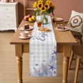 thumbnail image 2 of Purple Starfish Coastal Table Runner 72 Inches, Nautical Coral Ocean Checkered Bed Runner Dresser Scarves Tabletop for Indoor Outdoor Parties/Ceremony/Banquet, 16" x 72", 2 of 9